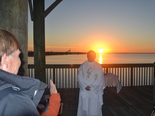 Rev Sara Sills at Easter Sunrise Service